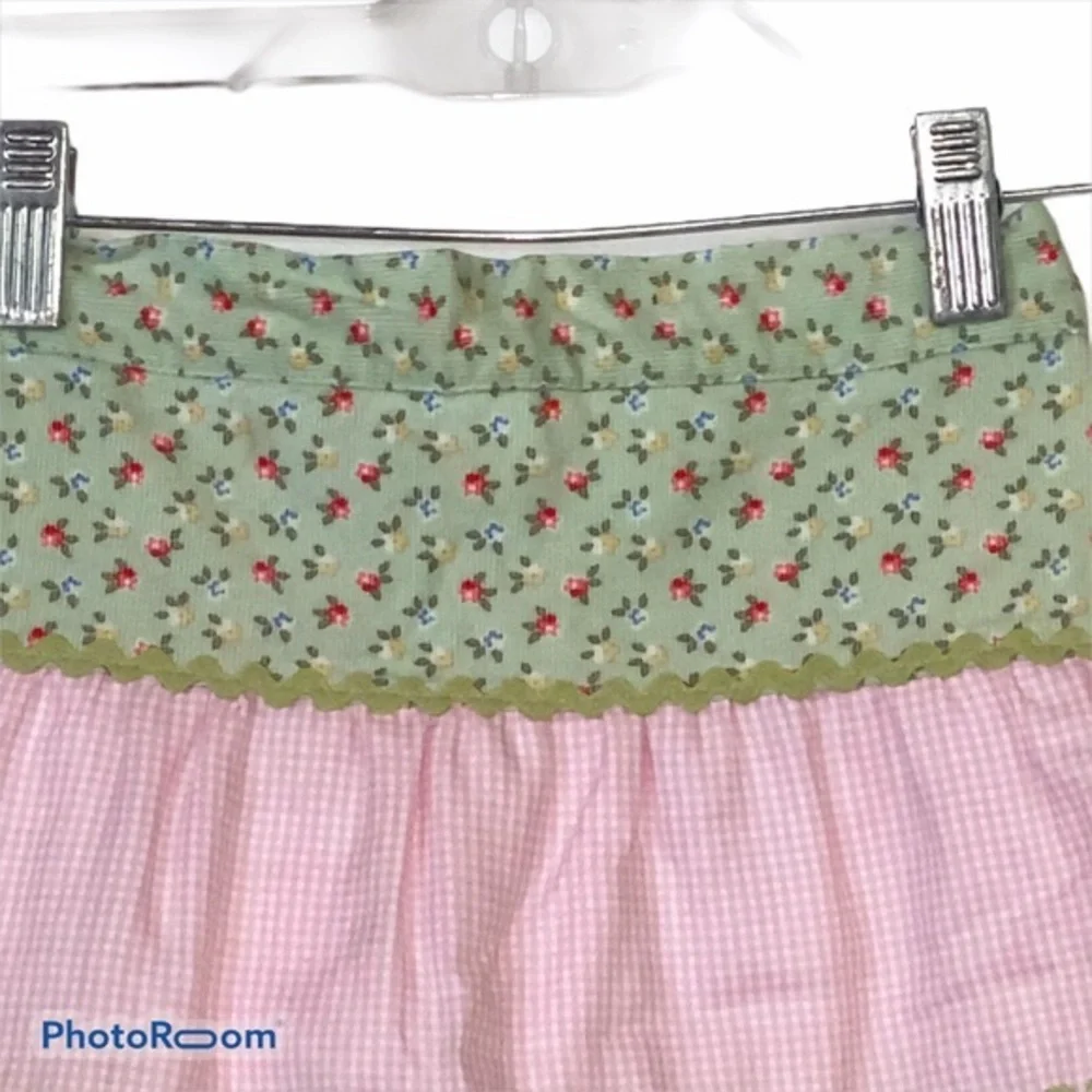 Vintage Two Friends Tiered Floral Gingham‎ Skirt 18 Months Cottagecore Prairie